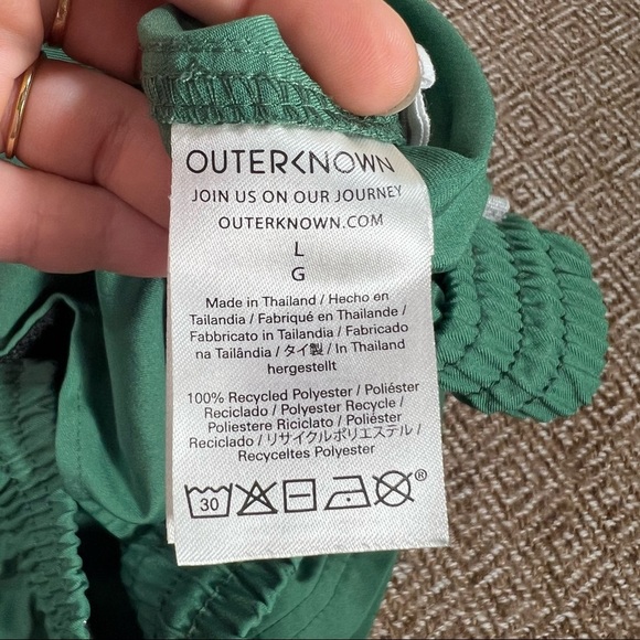 Outerknown Trunks Shorts Mens Sz Large Green Nomadic Volley Lightweight Outdoor - Picture 7 of 10